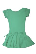 Aqua green dance leotard for girls with skirt