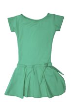 Aqua green dance leotard for girls with skirt - Image 2