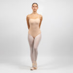 Tanztrikot mit Oberteil in Nude-Optik