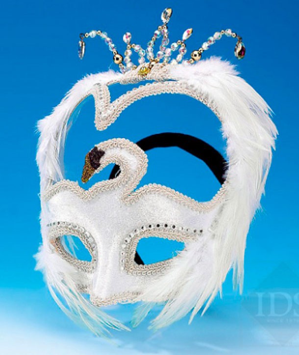 454-Maschera-con-Acconciatura-Cigno-Bianco Maske mit Frisur des weißen Schwans – Bild 1