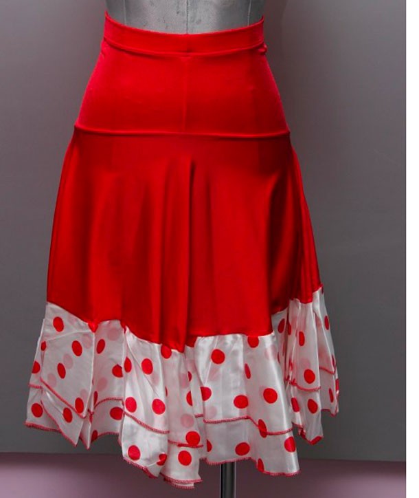 665-Flaminga Red Flamenco skirt with flounces - Image 1