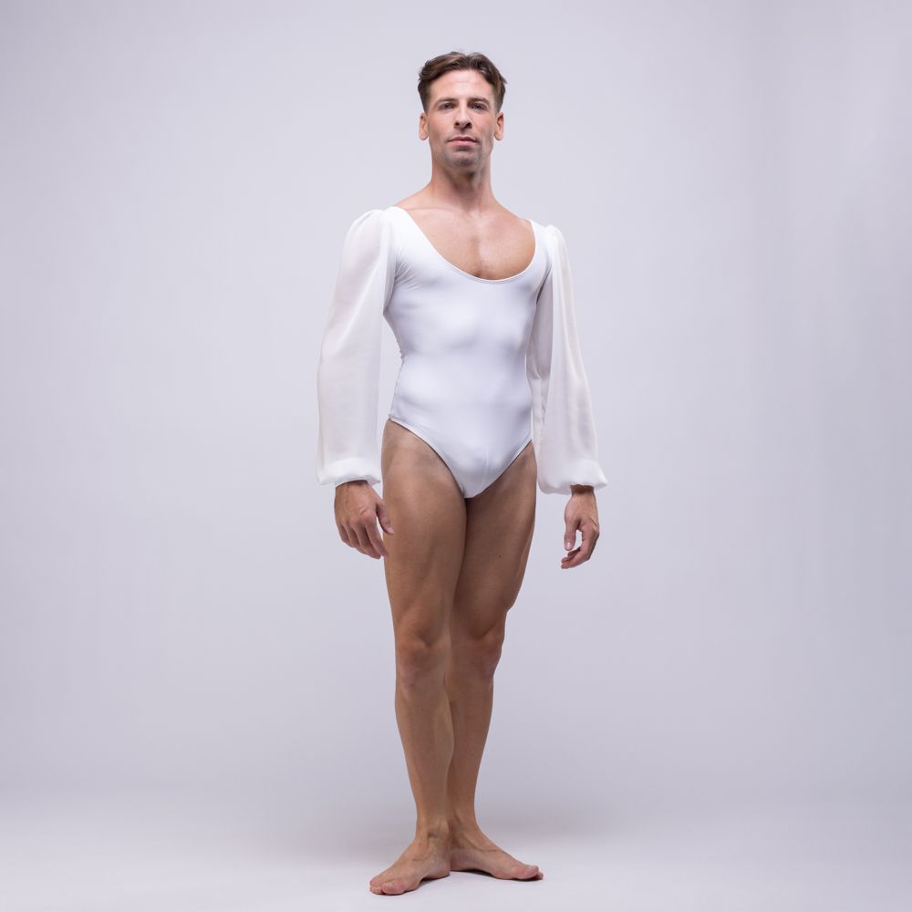 Body danza Uomo con maniche velate (1) Body danza Uomo con maniche velate - immagine 1