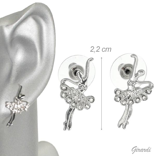 Orecchini con Ballerine di Strass Rhinestone Ballerina Earrings - Image 1