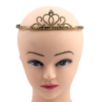 Golden tiara with white rhinestones