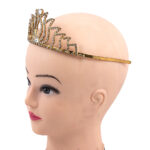 Golden tiara with rhinestones and zircons - Image 2
