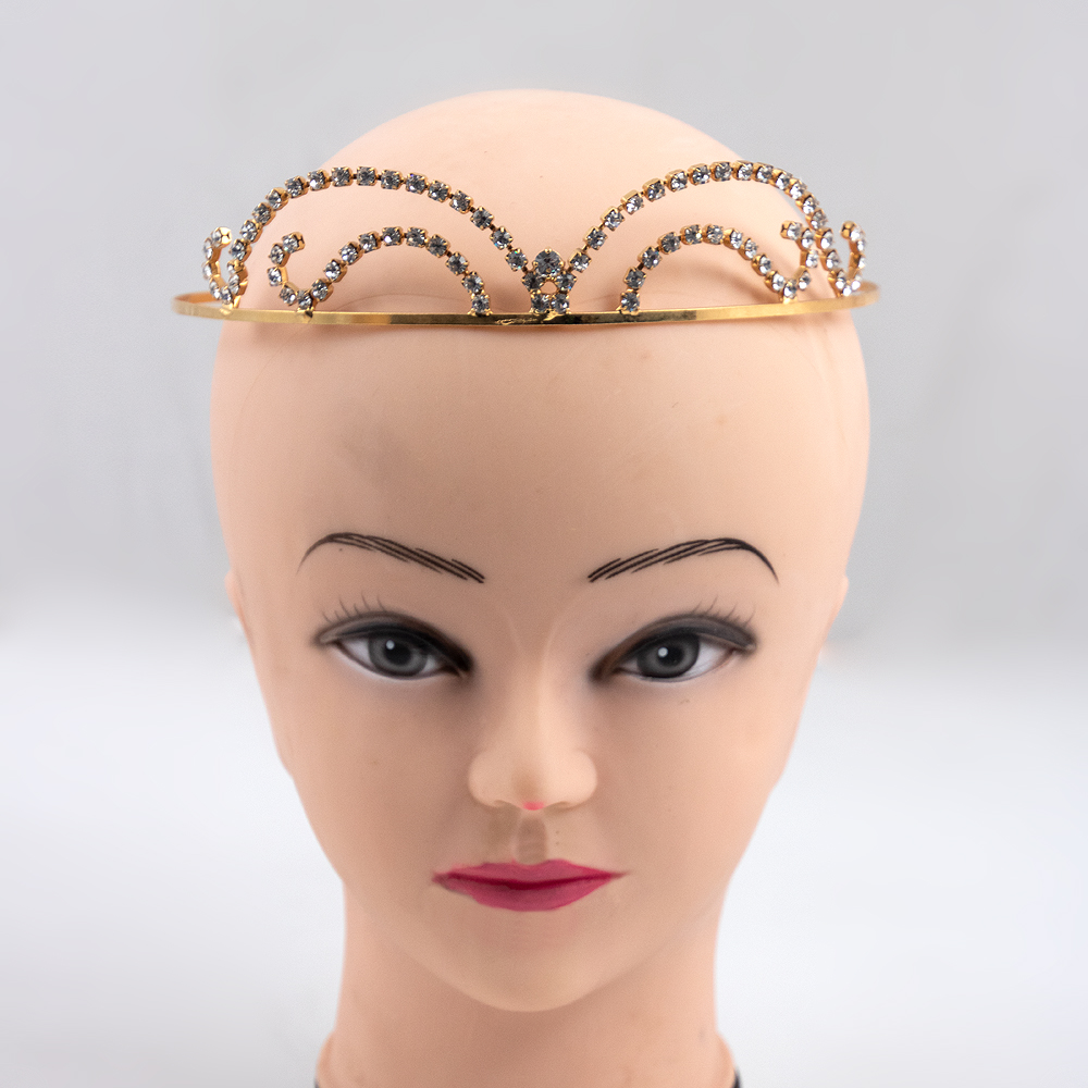 Gold Metal Tiara with Rhinestones Gold metal tiara with rhinestones - Image 1