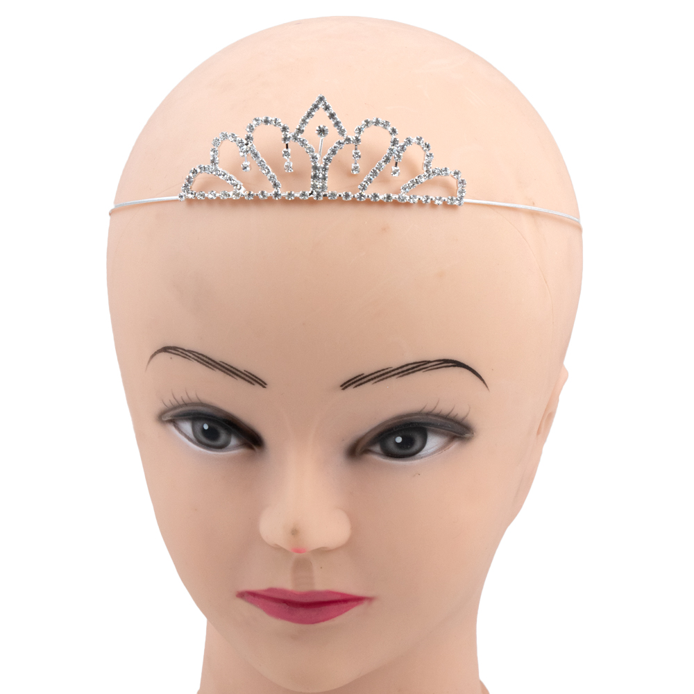 Diadema in metallo con Strass bianchi (3) Metal Tiara with White Rhinestones - DIS 03 - Image 1
