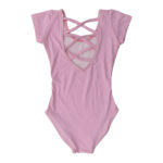Pinkfarbener Tanzbody mit Crossovers – Bild 2
