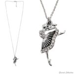 Collana Ballerina in Arabesque con strass nero